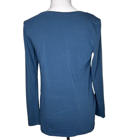 Bundle Motherhood Maternity Scoop Neck 3/4 Sleeve Tops Sz L Purple Teal Stretch - Picture 2 of 11